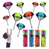 Mini Paraquedas De Brinquedos Boneco Paraquedista Kit Com 4