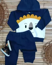 Conjunto Moletom Moletinho Menino Bebê Calça Blusa Frio Bebê