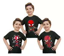 Kit 3 Camisetas Infantil Personagens 100% Algodão Funko