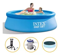 Kit Piscina Inflável Intex 2.419 L + Filtro + Capa + Bomba.