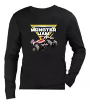 Remera Manga Larga  Monster Jam  Para Chicos