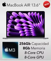 Apple Macbook Air 13.6  M3 256gb 8gb Nuevas En Córdoba!