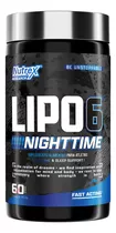 Lipo 6 Black Nighttime - 60 Caps, Nutrex Sabor Sin Sabor