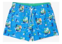 Short Traje De Baño Con Estampado Integrado D Hombre Lacoste