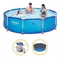 Piscina Estrutural 4678 L Com Bomba Filtrante E Capa Bestway