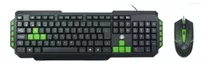 Combo Gamer Mouse Iluminação Led + Teclado Preto E Verde