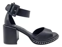 Sandalias Plataformas Tachas Zapatos Mujer Cuero Moda 980pmr