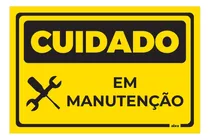 Placa De Sinalização Cuidado Em Manutenção Pvc 30x20 Cm