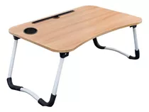 Mesa Desayuno Plegable Multiuso Notebook Laptop Sillón Cama Color Madera