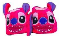 Babucha Térmica Pantuflas Tela Peluche Stich Rosado Niña