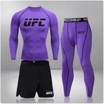 Franela Short Y Licra De Compresion Ufc Set De 3 Piezas