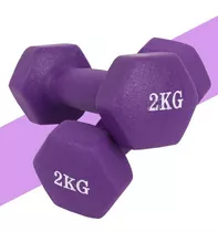 Mancuerna Pesas Gym Ejercicios Vinil 2 Kg C/u = 4 Kg Fitness