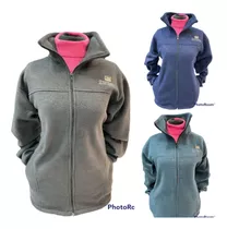 Campera Polar Mujer C/ Bolsillo Y Cierre Antipiiling Bordada