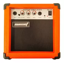 Amplificador Sunset Guitarra Electrica 10 Watts Distorsion Color Naranja