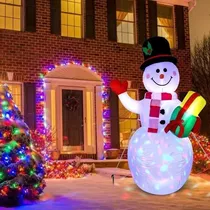 Muñecos De Nieve Inflables De Navidad De Llevó La Luz 1,5m