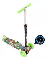 Brinquedo Patinete Infantil Resistente 60kg Criança Roda Gel Cor Md03 Verde Montro