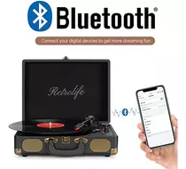 Tocadiscos De Vinilo Maleta Bluetooth De 3 Velocidades Tocad