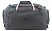 Bolso Viaje Deportivo Urbano Reforzado Wilson Gym Bolsillo Color Negro Liso