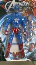 Muñeco Capitan America Spiderman Lanza Tazos Juguetes Niños