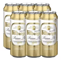 Cerveza Importada Bitburger Lata 500 Ml. Pack X6 Alemania