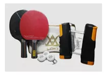 2 Raquetas Ping Pong Loki + 3 Pelotas + Malla Ajustable 
