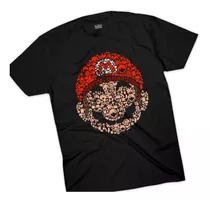 Playera Mario Bros Negro Nintendo Atari Mosaico Hombre