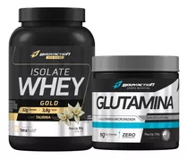 Kit Whey Isolate Gold 900g + Glutamina 150g Bodyaction Sabor Baunilha