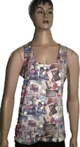 Musculosa Dama Comic & Postales Unica Talle M / 47 X 65 Cm