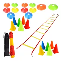 Set Escalera Entrenamiento + 12 Conos + 12 Platos Crazy Fit