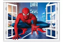 Vinilos Efecto Ventana 3d Hombre Araña - 1.50m X 1m