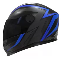 Casco P/moto Vertigo V32 Influence Azul/negro Brillo Xl