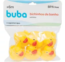 Kit 6 Patinhos De Banho Brinquedo Bebê Esguicha Água Buba