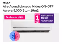 Aire Acondicionado Midea On Off 9000 Y 12000 Btu