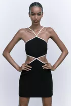 Zara Vestido Negro Mujer
