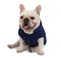 Ropa Capa Abrigo- Perro Mascota Impermeable Forro Polar Azul