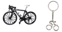 Pack Bicicleta Escala 1:10 Mtb Negro/blanco + Llavero Metal