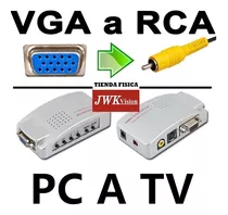 Convertidor Vga A Rca Svideo Conecte Pc Laptop A Tv Jwk