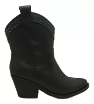 Bota Texana Dama Savage Gz90 De Cuero Cierre Tachas