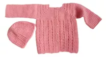 Saco Y Gorro Tejido A  Crochet Para Bebé 