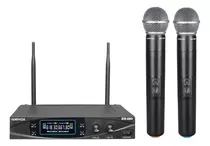 Microfone S Fio Duplo Uhf Profissional Dinâmico Devox Dx-580 Cor Preto