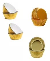 Capacillos Metalizados Dorados 1y1/2 Para Cupcake 60 Pzas