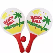 Raqueta Playera Mango Goma Juguete Tennis Pin Pon Playa Teni