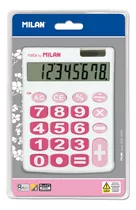 Blister Calculadora Blanco Y Rosa 8 Digitos