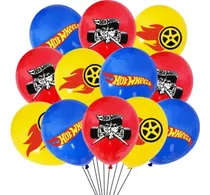 Set De Globos Diseño Infantil Hot Weels 10 Pcs Happyfiesta