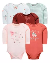 Ropa De Bebe Set 5 Bodys Algodón Niña Manga Larga/maryshopcl