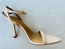 Sandalia Zapato Zara Taco Alto Color Nude Talle 37 Nuevas 