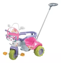 Motoca Triciclo Velotrol Criança Zoom Max Com Aro Rosa