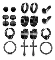 Pack 8 Pares Aretes Hombre Con Piercing, Arracadas Hombre