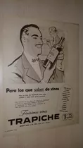 P490 Clipping Antigua Publicidad Vinos Trapiche Año 1958
