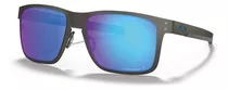 Óculos De Sol Polarizados Oakley Holbrook Metal Standard Armação De Aço Inoxidável Cor Matte Gunmetal, Lente Sapphire De Plutonite Prizm, Haste Matte Gunmetal De Aço Inoxidável - Oo4123